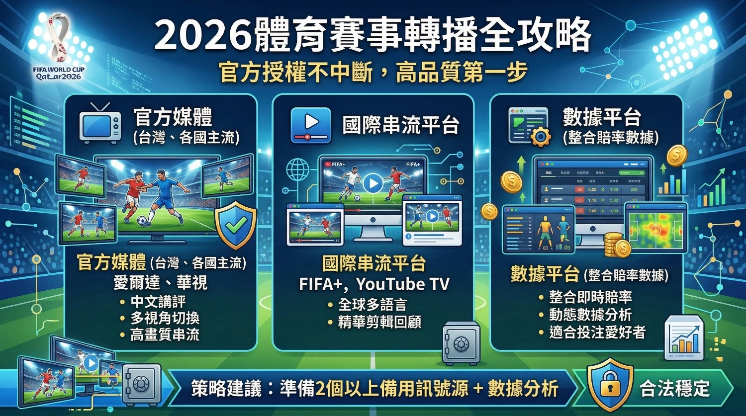 2026世界盃直播指南！官方授權直播頻道總整理與安全投注平台選擇指標
