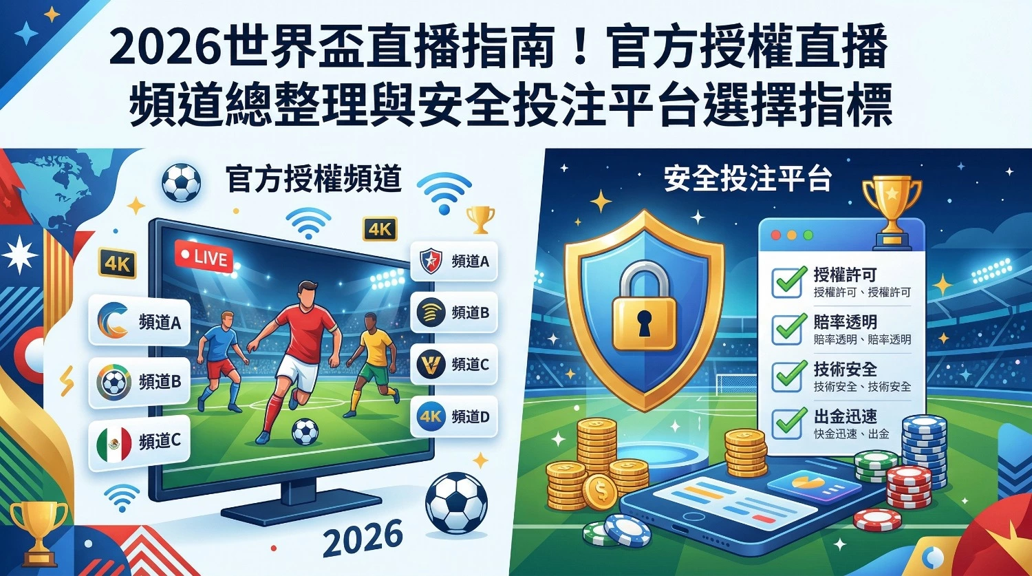2026世界盃直播指南！官方授權直播頻道總整理與安全投注平台選擇指標